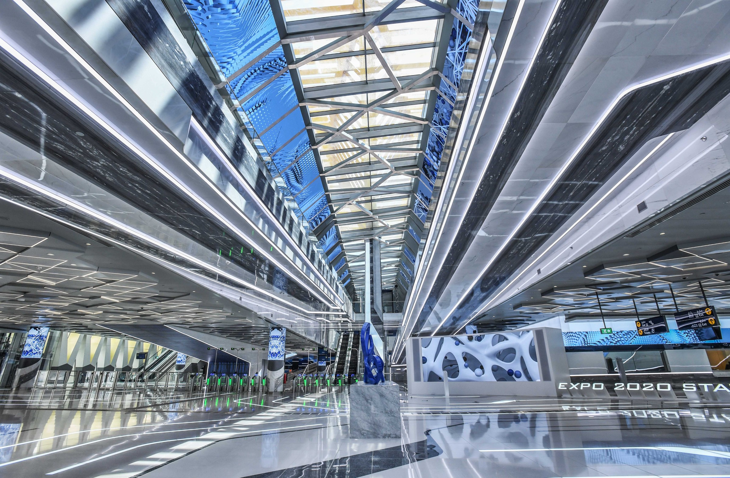 Interior of Expo 2020 Metro Station in Dubai